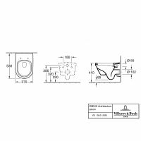 Унитаз Villeroy&Boch Architectura 5684H101 подвесной с сиденьем Микролифт — фото 10, Подвесные унитазы