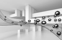 Фреска Ortograf 3D 21068 Фактура флок FLK Флизелин (4,2*2,7) Серый/Белый, Абстракция — фото 2, Фрески