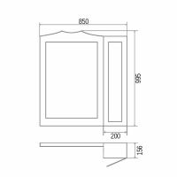 Зеркало со шкафом Orange Classic 85 F7-85ZS2 Тик — фото 2, Зеркальные шкафы в ванную