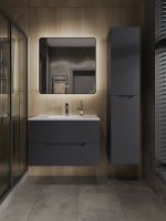 Товар: Шкаф пенал Orange Line 35 Li-35Pug подвесной Графит матовый - фото 6 Шкаф пенал Orange Line 35 Li-35Pug подвесной Графит матовый — фото 6, Мебель для ванной