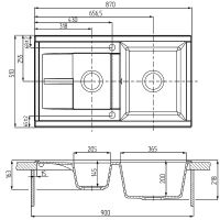 Кухонная мойка Aquaton Делия 87 1A716232DE250 Серый шелк — фото 4, Кухонные мойки