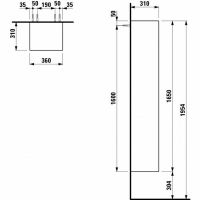 Шкаф пенал Laufen Palomba 36 L 4.0675.1.180.220.1 подвесной Белый матовый — фото 2, Мебель для ванной