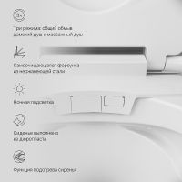 Унитаз биде AM.PM Inspire CleanCare CCC501700SC подвесной с сиденьем Микролифт — фото 10, Умные унитазы