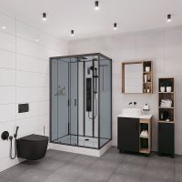 Душевая кабина Niagara Premium 120x80 NG-6912-01GQL Black с гидромассажем — фото 2, Душевые кабины