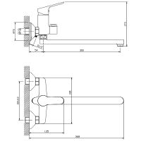 Смеситель для ванны Splenka универсальный Хром арт-S07.22 — фото 2, Смеситель для ванны
