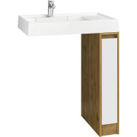 Тумба под раковину Aquaton Лондри 80 1A267101LHDR0 Дуб Рустикальный без фасада — фото 2, Мебель для ванной