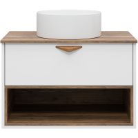 Товар: Тумба под раковину Brevita Bergen 80 BER-07080-19-01-1Я подвесная Белая матовая Дуб Галифакс олово - фото 3 Тумба под раковину Brevita Bergen 80 BER-07080-19-01-1Я подвесная Белая матовая Дуб Галифакс олово — фото 3, Мебель для ванной