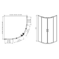 Душевой уголок Aquatek 90х90 AQ ARI RO 09020BL профиль Черный стекло прозрачное — фото 5, Душевые уголки четверть круга