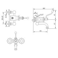 Смеситель для ванны Migliore Vivaldi 19541 Хром — фото 2, Смеситель для ванны