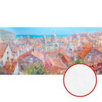 Фреска Ortograf Городской пейзаж живопись 8082 Фактура бархат FX Флизелин (5,8*2,7) Голубой/Оранжевый, Город/Живопись — фото 1, Фрески