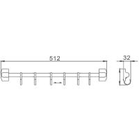 Вешалка для полотенец Haiba HB209-6 Хром — фото 2, Крючки для полотенец