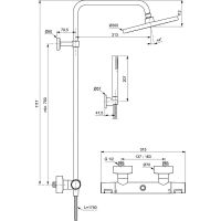 Душевая система Ideal Standard Ceratherm T25 BC748XG с термостатом Черная матовая — фото 6, Душевые стойки