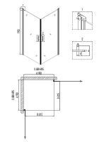 Душевой уголок Niagara Nova 90х90 NG-6603-08 профиль Хром стекло прозрачное — фото 3, Душевые уголки