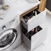 Тумба под раковину Aquaton Лондри 105 1A267001LH0C0 Дуб Сантана без фасада — фото 10, Тумбы под раковину