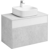 Товар: Тумба под раковину Aquaton Марбл 80 1A276201MH4C0 подвесная Слэйт Белый матовый - фото 3 Тумба под раковину Aquaton Марбл 80 1A276201MH4C0 подвесная Слэйт Белый матовый — фото 3, Мебель для ванной