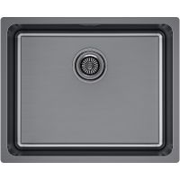 Кухонная мойка Paulmark Yuni 54 Uni YU54-GM Вороненная сталь — фото 1, Кухонные мойки