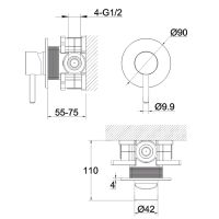 Товар: Смеситель для душа Whitecross Y gunmetal Y1245GM Оружейная сталь - фото 3 Смеситель для душа Whitecross Y gunmetal Y1245GM Оружейная сталь — фото 3, Смесители
