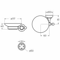 Мыльница Cezares Aphrodite APHRODITE-SODS-02-M Бронза — фото 2, Мыльницы
