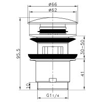 Донный клапан Frap F60 click-clack Хром — фото 7, Донные клапаны