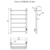 Электрический полотенцесушитель Тругор ПЭК 19 СП 80x50 Хром — фото 3, Электрические полотенцесушители