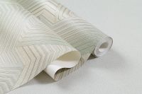 Обои Артекс Каскад 10906-02 Винил на флизелине (1,06*10,05) Зеленый/Бежевый, Геометрия — фото 6, Обои для стен