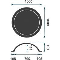 Купол Перфект B2009 1000x121x1000 мм — фото 3, Розетки потолочные