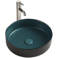 Раковина-чаша WeltWasser Elbach M3134 BBG 35 10000005599 Черная Зеленая — фото 1, Раковины накладные