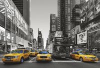 Фреска Ortograf Небоскребы 3764 Фактура бархат FX Флизелин (4*2,7) Серый/Желтый, Город/Автомобили — фото 2, Фрески