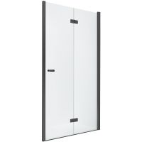 Душевая дверь New Trendy New Soleo Black 120 R D-0228A профиль Черный стекло прозрачное — фото 1, Складные душевые двери