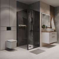 Душевой уголок Niagara Nova 90х80 NG-85-9TB-TB80-34 профиль Черный матовый стекло тонированное — фото 2, Душевые уголки