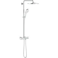Душевая система Grohe Rainshower SmartActive 26648LS0 с термостатом Белая луна — фото 1, Душевые стойки