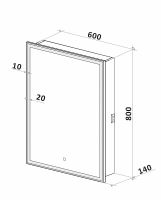 Зеркальный шкаф Art&Max Techno AM-Tec-600-800-1D-L-DS-F с подсветкой с сенсорным выключателем Белый — фото 10, Мебель для ванной
