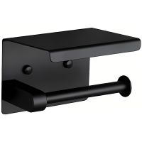 Держатель туалетной бумаги Frap F502-6 с полкой Черный матовый — фото 1, Держатели туалетной бумаги