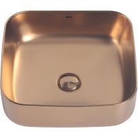 Раковина-чаша Abber Rechteck 39 AC2211MRG Розовое золото матовое — фото 3, Раковины накладные