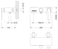 Смеситель для ванны Timo Torne 4314/00-16Y Хром Белый — фото 3, Смеситель для ванны