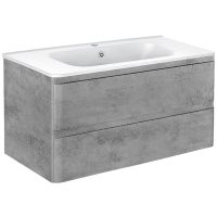 Тумба под раковину Vincea Vico 100 VMC-2V100BT подвесная Beton — фото 2, Тумбы под раковину