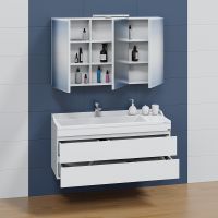 Тумба под раковину СанТа Марс 120 700255 подвесная Белая — фото 5, Тумбы под раковину