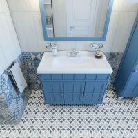 Тумба под раковину Caprigo Borgo 100 33414-B136 Синяя матовая — фото 2, Мебель для ванной