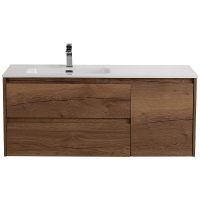 Тумба под раковину BelBagno Kraft 120 L KRAFT-1200-2C-1A-SO-RT-L подвесная Rovere Tabacco — фото 1, Тумбы под раковину