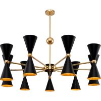 Люстра Maytoni Modern Vesper MOD108PL-18GB Черная Золото — фото 1, Люстры