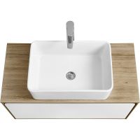 Тумба под раковину Aquaton Либерти 90 1A279901LYC70 подвесная Дуб эльвезия Белая — фото 19, Тумбы под раковину