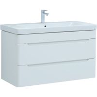 Тумба под раковину Aquanet София 100 274116 подвесная Белый глянец — фото 2, Тумбы под раковину