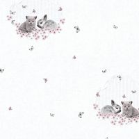 Обои детские AS Creation Little Stars 35564-2 Винил на флизелине (0,53*10,05) Серый, Животные — фото 1, Обои для стен