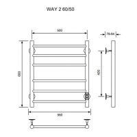 Электрический полотенцесушитель Ника Way-2 60/50 U Белый матовый — фото 4, Электрические полотенцесушители