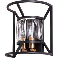 Настенный светильник Divinare Frost 2022/21 AP-2 Черный Латунь матовая — фото 1, Бра