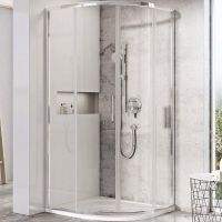 Душевой уголок Ravak Blix Slim BLSCP4-90 90x90 X3BM70C00Z1 профиль Хром стекло Transparent — фото 1, Душевые уголки четверть круга