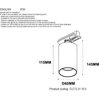 Трековый светильник Crystal Lux CLT 0.31 013 BL-BL Черный — фото 5, Трековые светильники