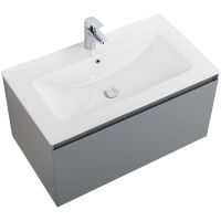 Товар: Тумба под раковину Art&Max Latina 80 AM-Latina-800-1C-SO-GM подвесная Серая матовая - фото 4 Тумба под раковину Art&Max Latina 80 AM-Latina-800-1C-SO-GM подвесная Серая матовая — фото 4, Мебель для ванной