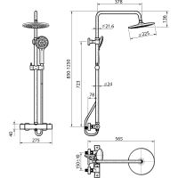 Душевая система Koller Pool Round RNST002 с термостатом Хром — фото 2, Душевое оборудование. Душевая программа