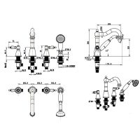 Смеситель на борт ванны Boheme Camelia 391 Бронза — фото 3, Смесители